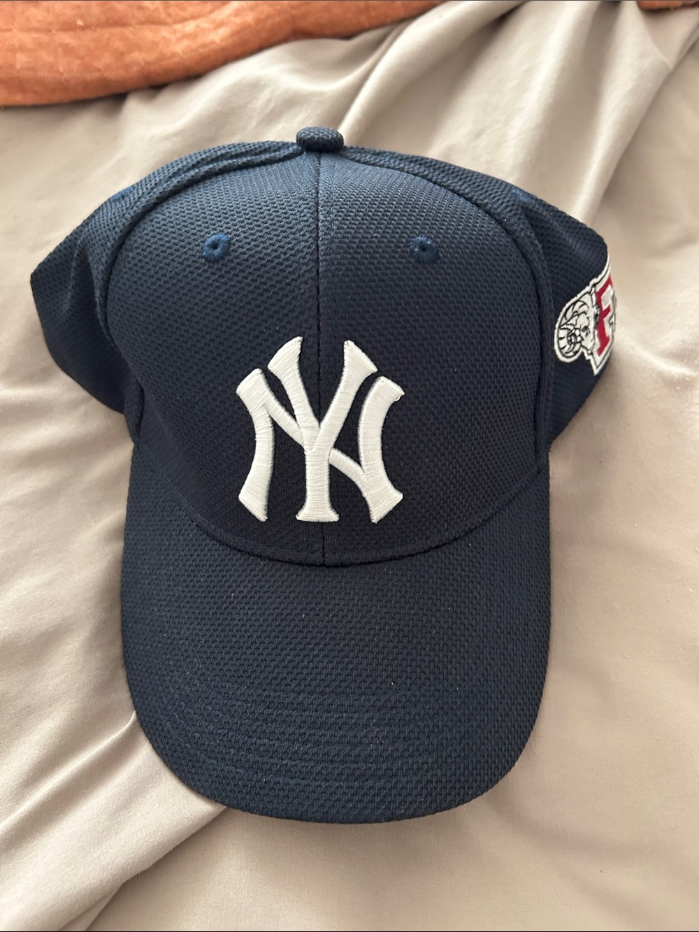 New York Yankees Navy Cap with White NY Logo + Fordham University Logo